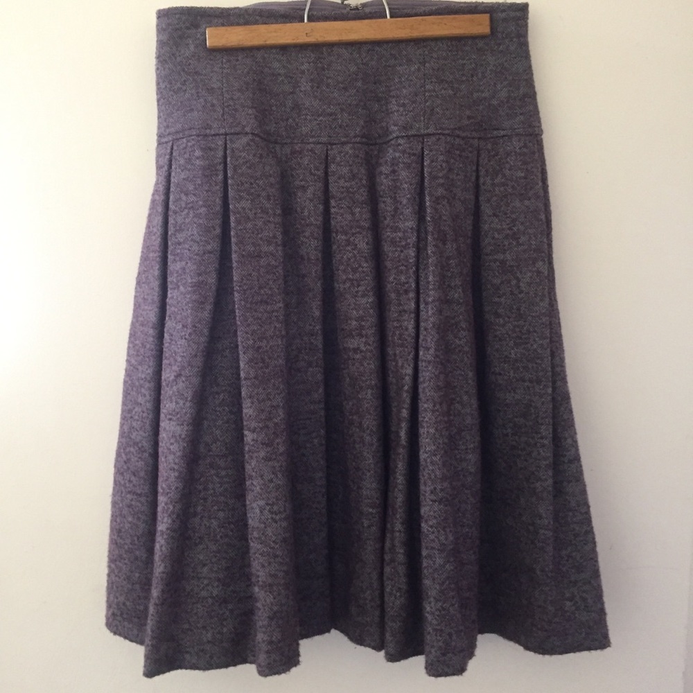 Bill Blass Purple Wool Cashmere Skirt w/ Pockets-4 - Picture 1 of 8